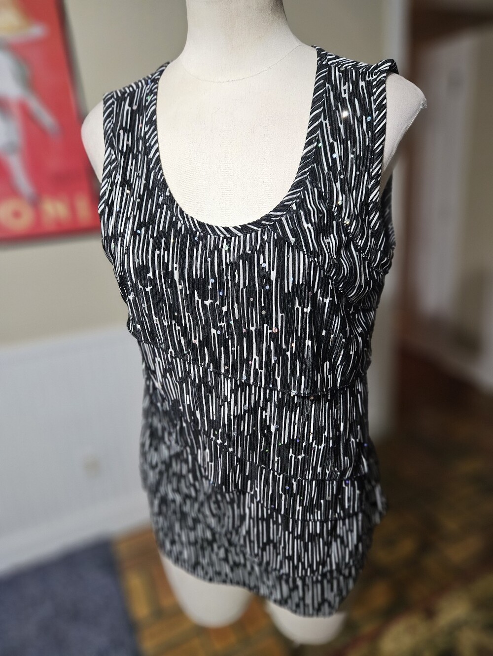 Brittany Black Jeweled Top Large